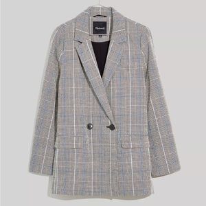 Madewell Caldwell Double-Breasted Blazer in Palmyra Plaid